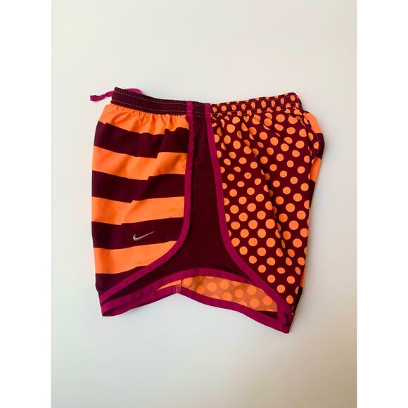 Nike Dri - Fit Purple & Orange Striped & Polka Dot Active Wear Shorts Women's XS - Picture 7 of 11